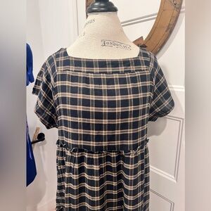 Soft cotton midi dress by Natural Life, size m, black & tan